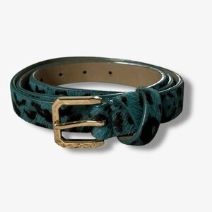 Talbots Calf Hair Teal Animal Print Belt L